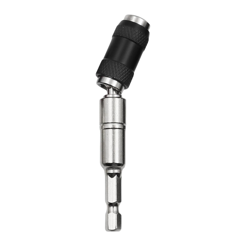 Hexadecimal Shank Drill Bit Holder Extension Rod, 1/4 Inch, Silver Black, For Quick Bit Changes In Home Renovation Carpentry 6038364106254