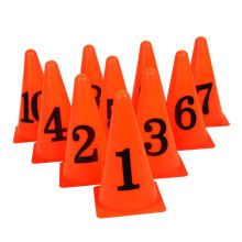10 Pack Sports Training Cones - Durable PE Material Traffic Cones for Soccer, Football, Skate, and Outdoor Activities