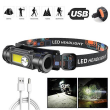 (B) Compact Hands-Free Headlamp For Running USB Rechargeable Long-Lasting Power. for Outdoor-Adventure
