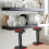 (Red) Expandable Cabinet Support Rack - Adjustable Under-Sink Bracket, Bathroom Vanity Lift with Dual Outlet Roller Support 4