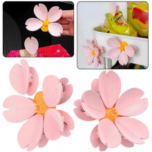 (Purple) Cherry Blossom Magnetic Bag Clips, Pink Sakura Food Sealing Clip for Kitchen, Decorative Fridge Magnets