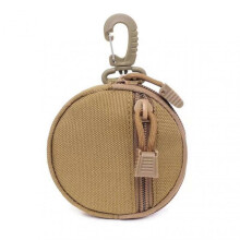 (Mud Color) Portable Waterproof Coin Purse - EDC Round Earphone Protective Bag & Key Case for Outdoor Adventures