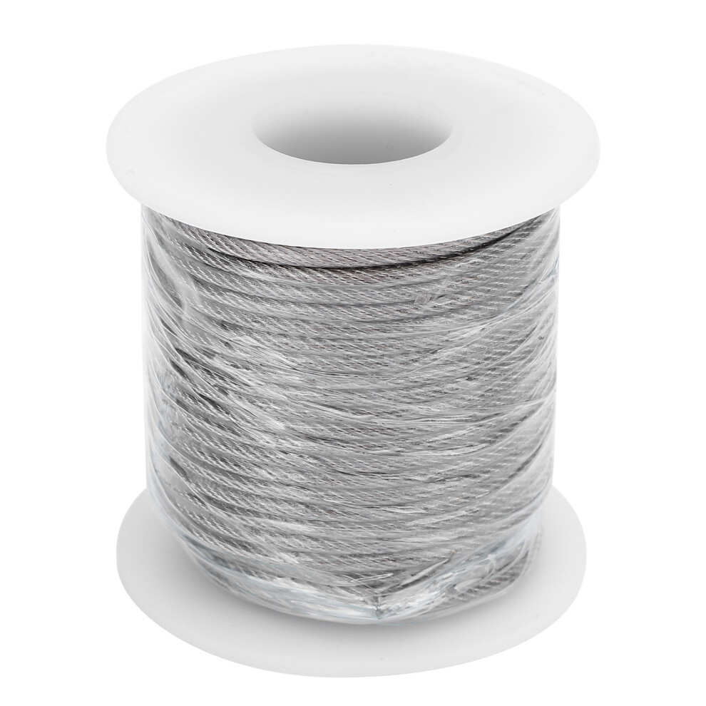 49Ft 2Mm Stainless Steel Wire Rope Uv Resistant Garden Clothesline Fencing 7891346419242