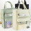 (White) Multi Pockets Bookbags with Handle Zipper Document Bag for Women Men 2