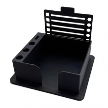 (Black) Stickys Note Holder with Stencil Convenient Space Saving for Home/Office