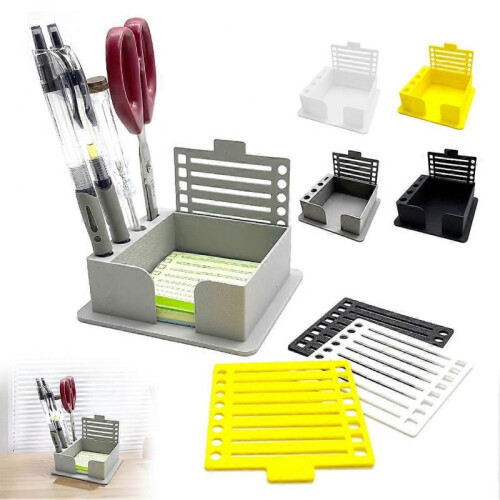 (Grey) Stickys Note Holder with Stencil Convenient Space Saving for Home/Office 1