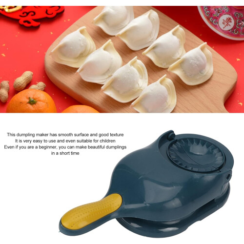 Multifunctional Dough Press - 2 in 1 Portable Manual Dumpling Maker Kitchen Tool for Pasta and Dumpling Making (Blue) 2