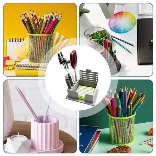 (Grey) Stickys Note Holder with Stencil Convenient Space Saving for Home/Office 2