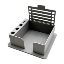 (Grey) Stickys Note Holder with Stencil Convenient Space Saving for Home/Office
