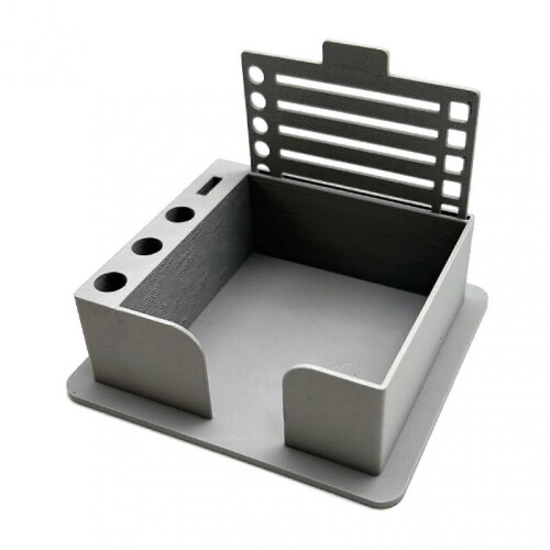 (Grey) Stickys Note Holder with Stencil Convenient Space Saving for Home/Office