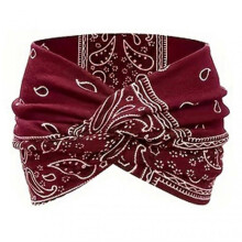 (2) Women's Bohemian Style Paisley Printed Hairband Wide Elastic Headband, Wide Non-slip Knotted Hair Accessories for Yoga