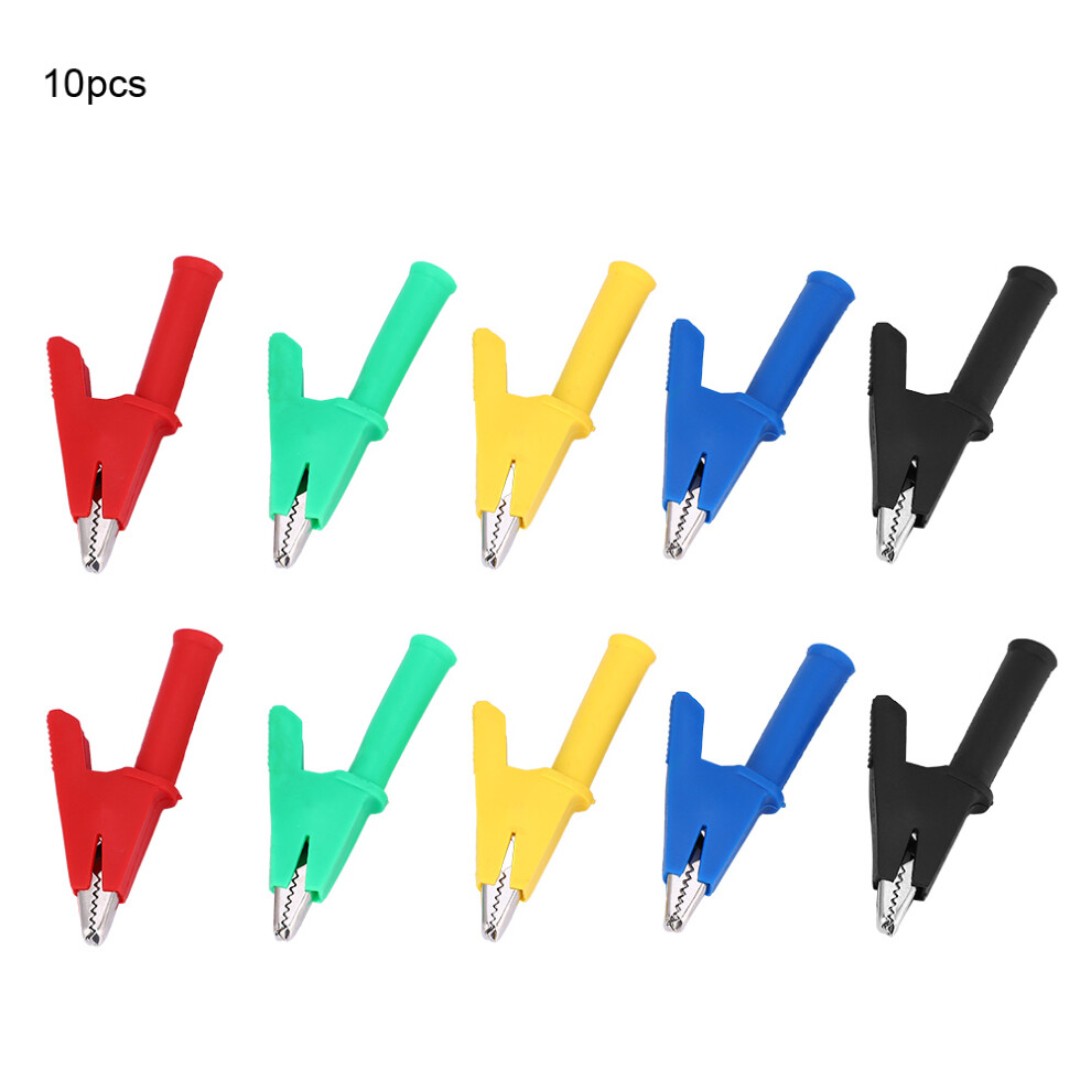 10pcs Insulated Alligator Clip to 4mm Banana Jack