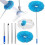 (Blue) Ceiling Fan Blade Cleaner with Extension Pole - Reusable Microfiber Duster, Removable and Easy to Clean 2