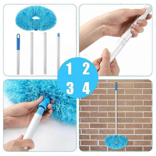 (Grey) Ceiling Fan Blade Cleaner with Extension Pole - Reusable Microfiber Duster, Removable and Easy to Clean 1