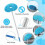 (Blue) Ceiling Fan Blade Cleaner with Extension Pole - Reusable Microfiber Duster, Removable and Easy to Clean 4