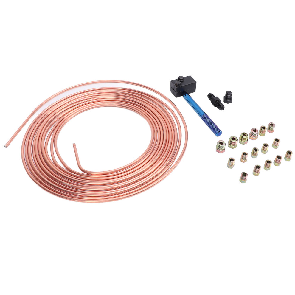 3/16In X 25Ft Brake Line Replacement Kit With Double Flaring Tool For Vehicles 8441346422231
