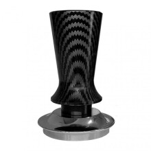 (53mm Thread, Carbon Fibre) Professional Polished Coffee Tamper with Flat Base Stainless Steel Flat Base Tamping Tool Great Present Idea