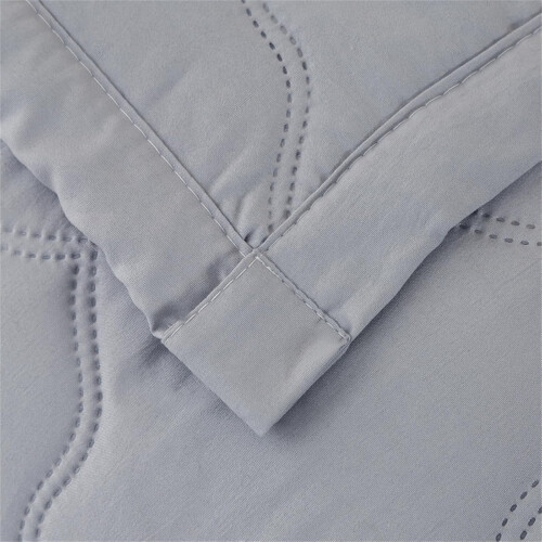 Simple Solid Color Bed Throws Quilted Bedspread, Lightweight Cotton Quilt Comforter for Single Double, Gray 150x200cm 2
