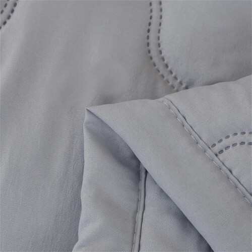 Simple Solid Color Bed Throws Quilted Bedspread, Lightweight Cotton Quilt Comforter for Single Double, Gray 150x200cm 1