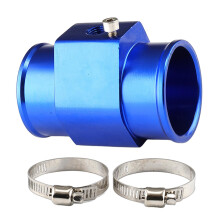 Automotive Temperature Fitting Adapter 40MM - Blue Hose Adapter for Water Coolant Temp Gauge Sensor Joint Pipe Compatibility