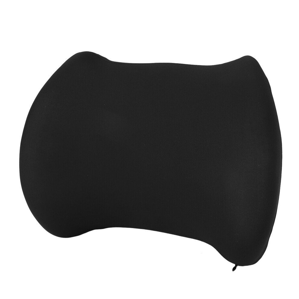 Black Convex Lumbar Support Cushion With Breathable Cover Ergonomic Memory Foam