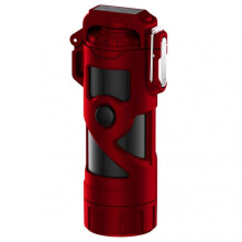 (Red) Windproof Flameless Arc Lighter With Bright Led Light Reusable Rechargeable Lighter for Indoor Outdoor