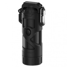 (Black) Windproof Flameless Arc Lighter With Bright Led Light Reusable Rechargeable Lighter for Indoor Outdoor