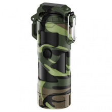 (Camouflage) Windproof Flameless Arc Lighter With Bright Led Light Reusable Rechargeable Lighter for Indoor Outdoor