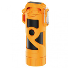 (Orange) Windproof Flameless Arc Lighter With Bright Led Light Reusable Rechargeable Lighter for Indoor Outdoor