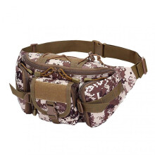 (Desert Digital) Multifunctional Hiking Chest Bag Water-Resistant Anti-Splash Outdoor Belt Bag for Travel