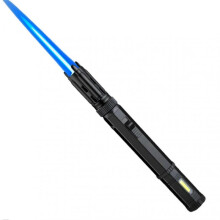 (Blue Flame, Black Rocket) Butane Jet-Torch Lighter With Led For Kitchen Adjustables Blue Flames Inflatable Lighter for Outdoor BBQ
