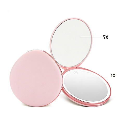 LED Makeup Mirror 1X/5X Magnification Portable Vanity with 12.7cm Diameter 2