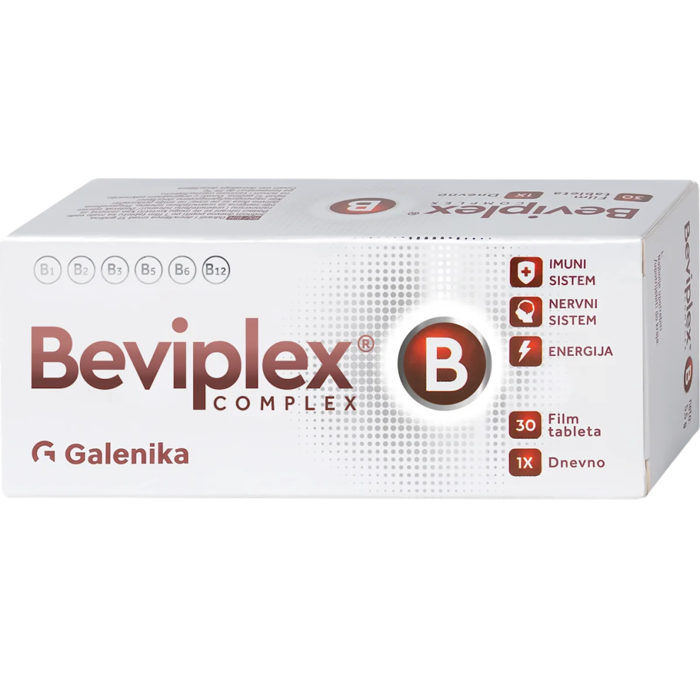 Galenic 2X Galenika Beviplex B Complex Film-Coated Tablets, 30 Pcs