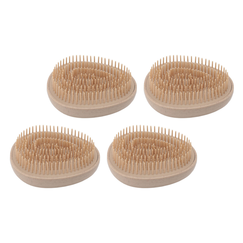 4Pcs Wheat Straw Detangling Hairbrushes Soft Teeth Round Handle, Wet & Dry Scalp Massage