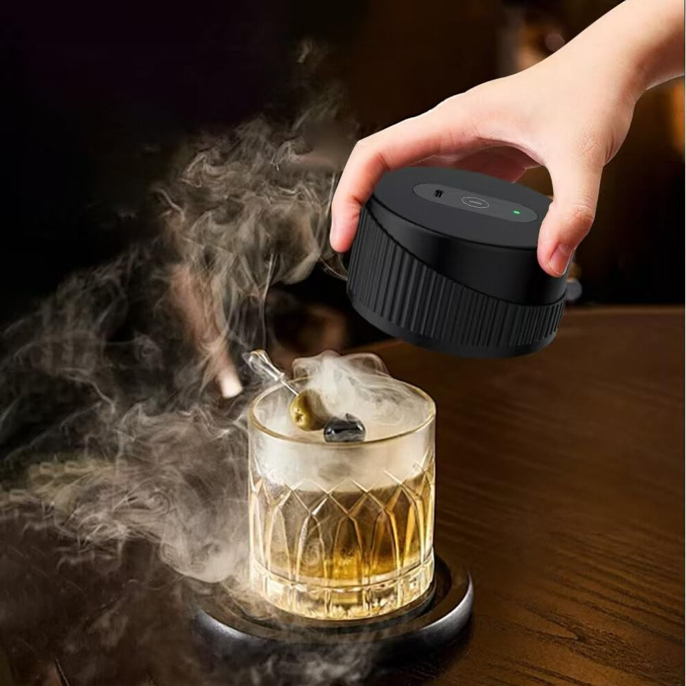 Electric Whiskey Smoker Kit with Rechargeable Built-in Lighter, 6 Wood Chips, Perfect Bourbon Gift for Men and Dad