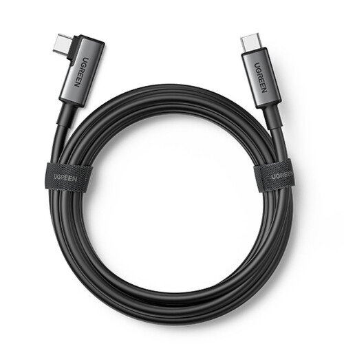 UGREEN USB-C-USB-C-kaapeli, kulmassa oikealle, 5 m - musta