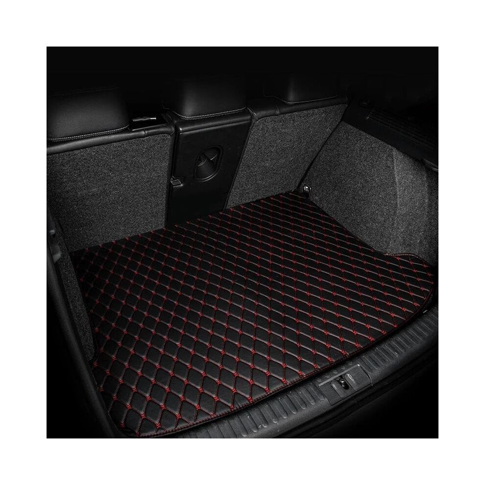 Trunk Protection Leather Car Rear Trunk Mats For Mitsubishi Outlander Phev Gn 2022-2024 7-Seat Waterproof Cargo Tray A Black/Red 6447073437335