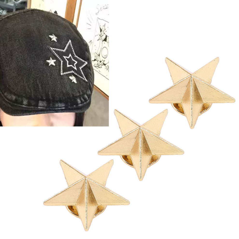 50 Sets 16Mm Gold Star Rivets With 4Mm Screws For Leathercraft & Clothing 8761346429154