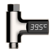 Instant-Read Shower Thermometer with LED Digital Display, 360 Rotating Screen, 5-85/41-185 for Baby Bath Home Kitchen SN12