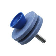 Lawn Mower Blade Sharpener - Double Layer Grinding Wheel for Power Drill, Hand Drill, 4-Inch Blue Garden Tool