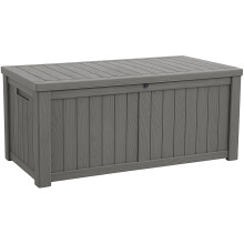 Centurion Supports TUNGSTEN 450 Litre 119 Gallon Waterproof Extra Large Lockable Easy-Open Garden Storage Box Outdoor Organiser in Grey