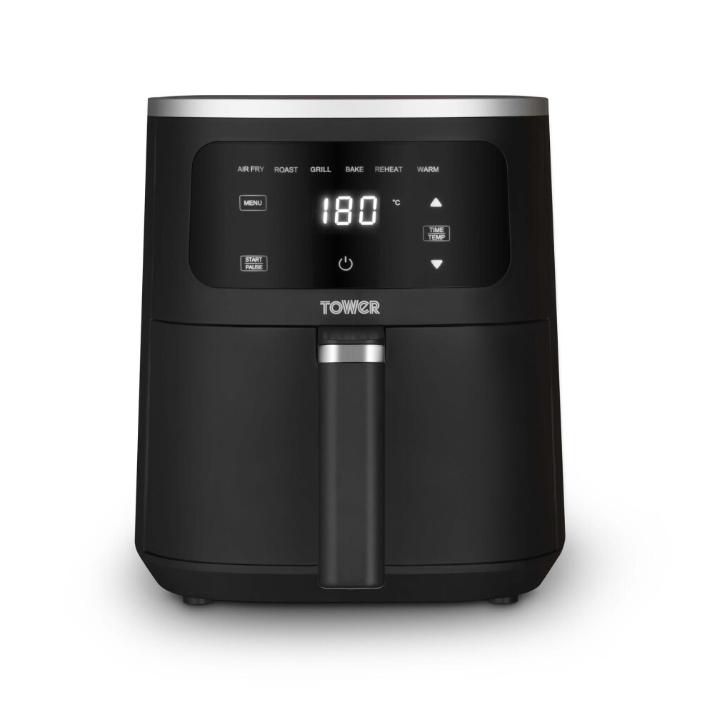 Tower Vortx 4L Single Basket Digital Air Fryer, 1300W, T17205 Black