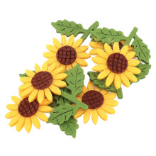 18Pcs Vibrant Sunflower Felt Patches 6.1x5cm Handmade Flower Decor