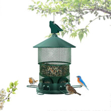 Garden Iron Art outdoor bird feeder Double telescopic hanging automatic metal bird feeder