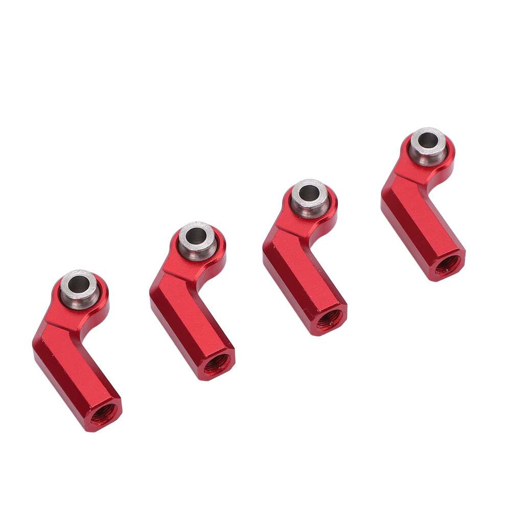 4Pcs Alloy Rc Link Rod End M4 Curved 7Mm Ball Joint Head Red 9431346435989