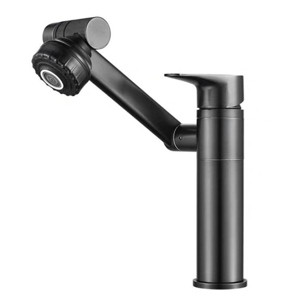 Bathroom Sink Tap Mixer 360 Degree Rotatable Faucet With 2 Modes Aeration Black Finish For Modern Basins 6447073439308