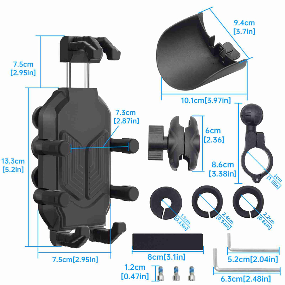 Motorcycle Phone Holder 360 Degree Rotation Nylon 8320539867274