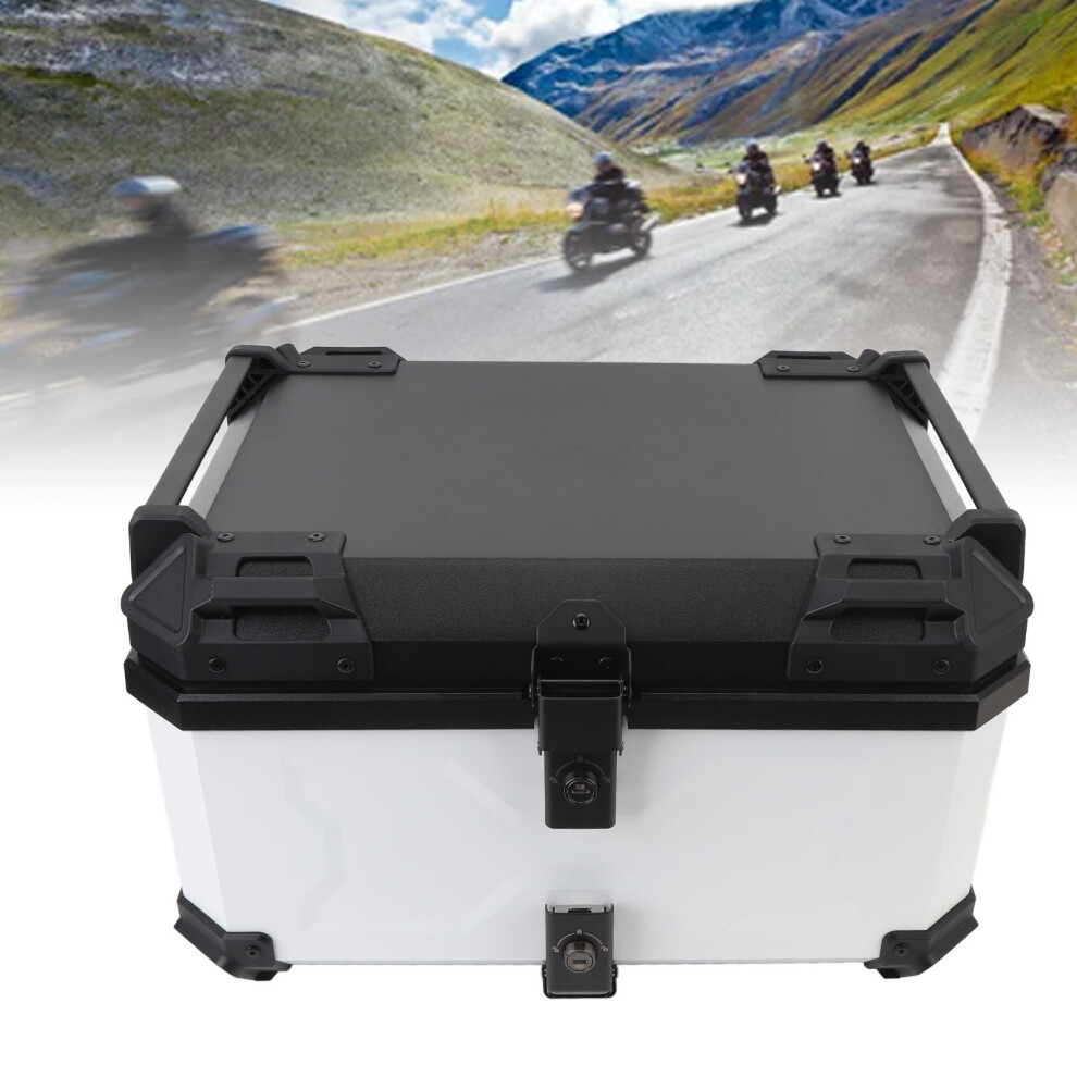 58L Waterproof Motorcycle Top Box, 1.5mm ABS, White-image-OPC-PKBRPSY-NEW