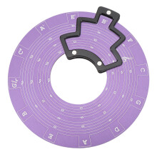 Music Theory Circle of Fifths Wheel Aluminum & Wood Purple for Guitar Bass Piano