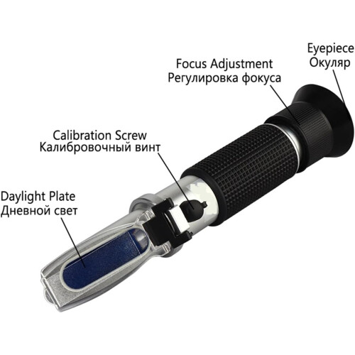 Hand-held Refractometer Alcohol Concentration Meter, Dual Scale Sugar Refractometer for Homebrew Beer and Wine 2